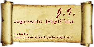 Jagerovits Ifigénia névjegykártya